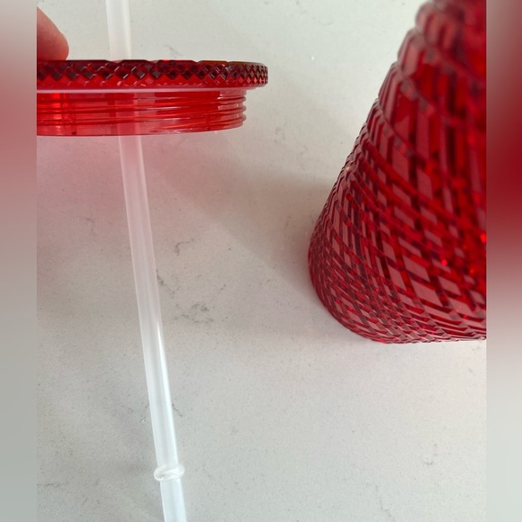 Starbucks Cold Cup Red Jewelled Tumbler cup 16 OZ - Picture 6 of 7